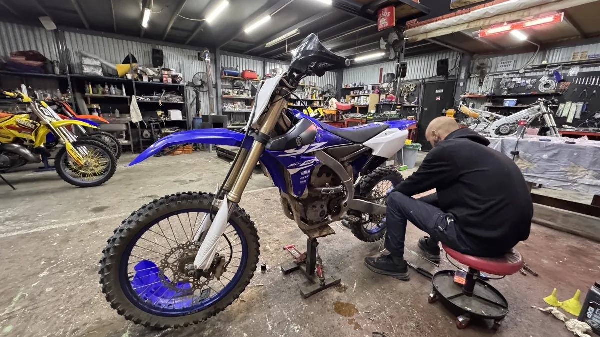 Die Yamaha in der Werkstatt